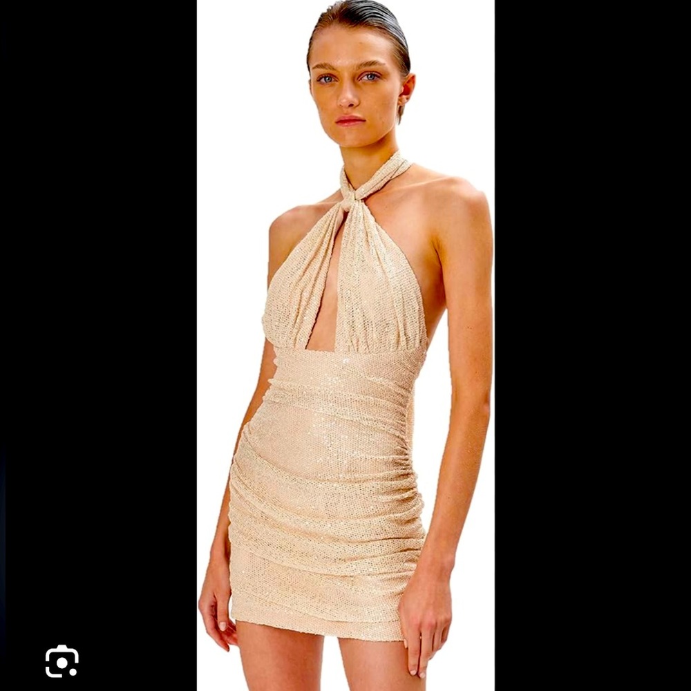 Ronny Kobo sequined halter dress. NWT